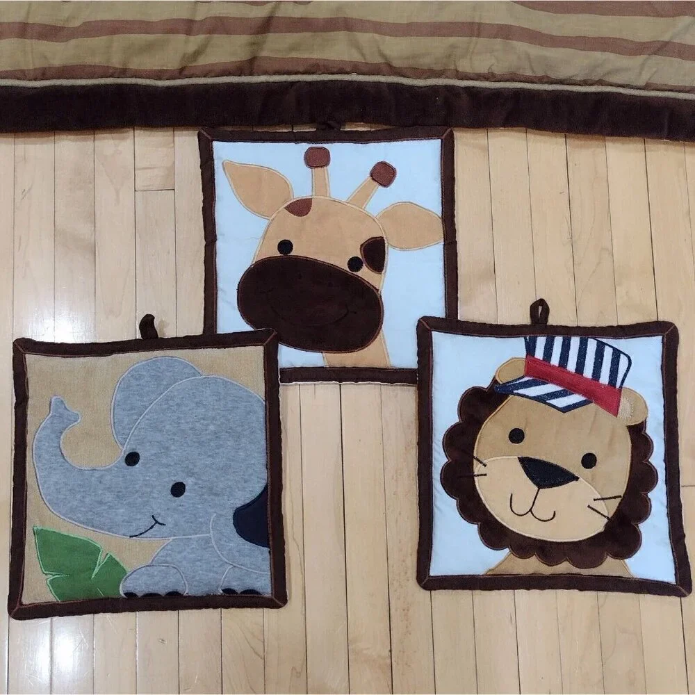 Lambs & Ivy Safari Express Animal Train Nursery Set Comforter Crib Sheet Wall